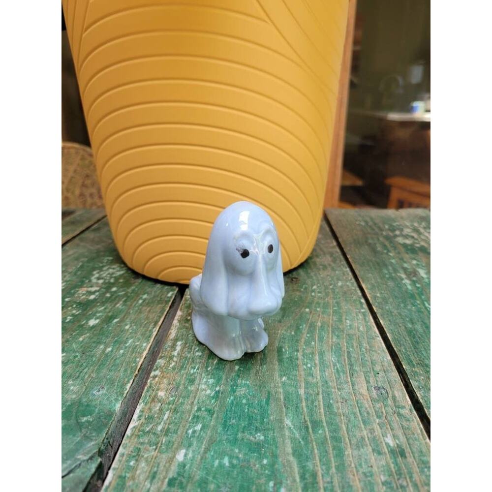 Vintage Hound Dog Planter, Small Blue Succulent Planter